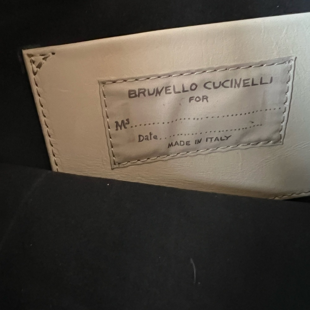 Brunello Cucinelli Cream Leather Clutch